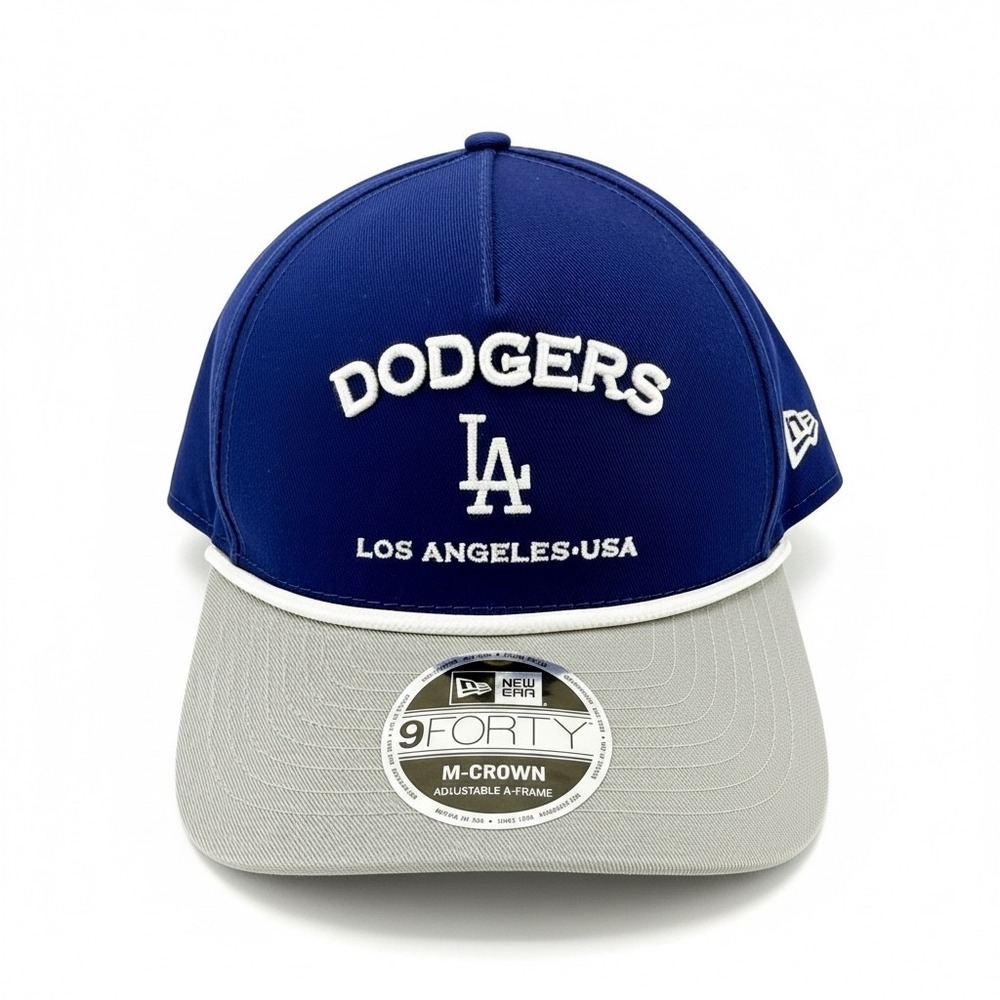 New Era Los Angeles Dodgers 9FORTY Adjustable A-Frame Baseball Cap Blue Gray NWT